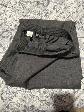 Briggs New York Charcoal Glen Plaid Dress Pants